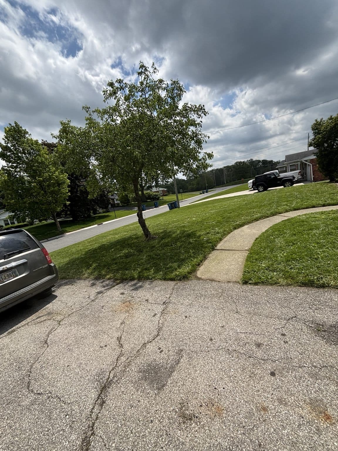 Maintained lawn on a larger corner property